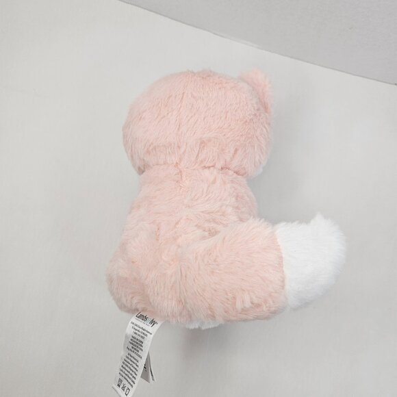 Lamb & Ivy Baby Fox Renard Plush Peachy Pink Embroidery Eyes Stuffed Animal Toy - Picture 8 of 13